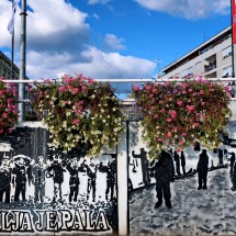 Another touching mural shows the cruelty of the Croatian War